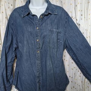 Long Sleeve Denim Button Up Shirt